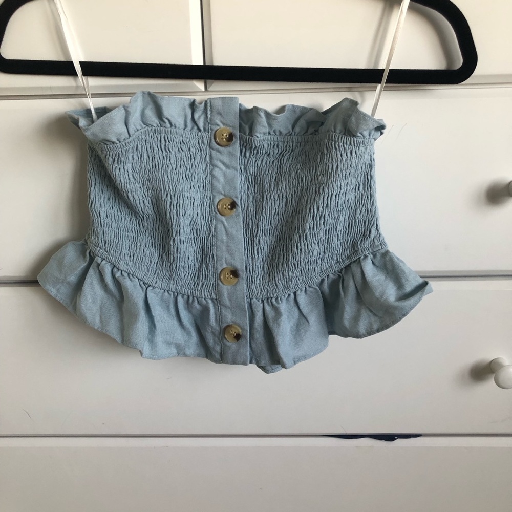 Linen Lux Strapless Top